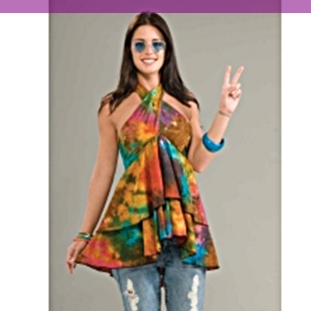 WOMANS COSTUMES60's 70's HippieS HALTER TOP